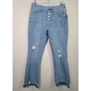 We The Free Dylan Jeans Womens 29 Button Fly Cropped Distressed